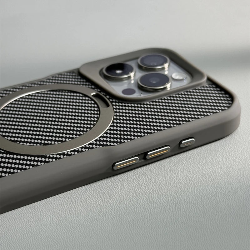 Carbon Fiber Kickstand Cover- iPhone Series