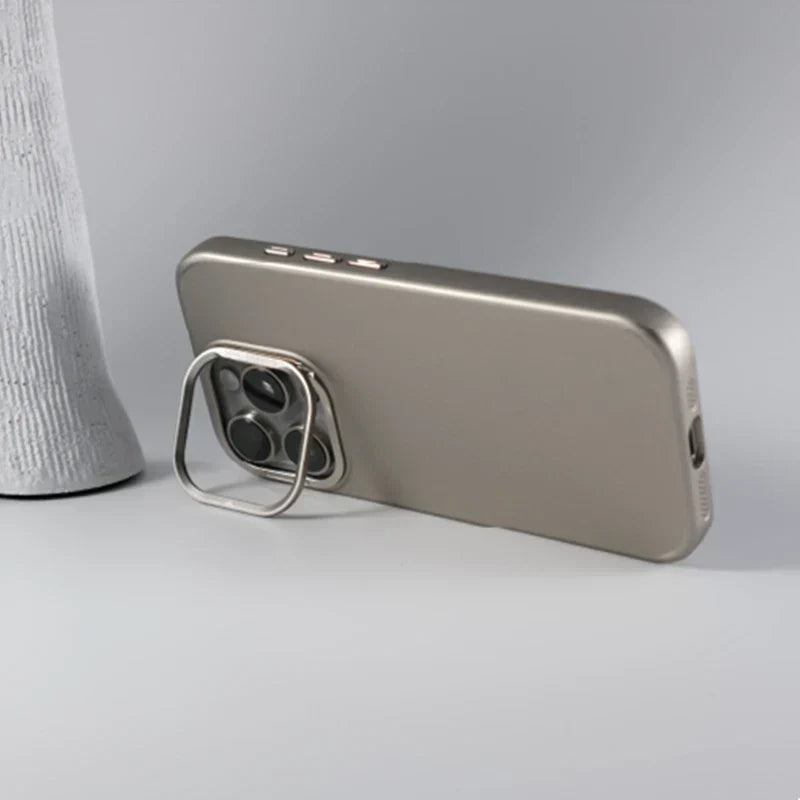 Metal Lens Protection Kickstand Case- iPhone