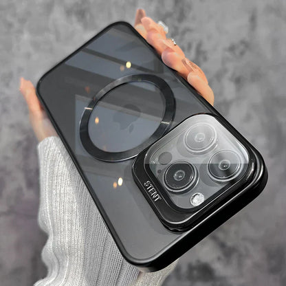 Transparent Lens Magsafe Stand Cover for iPhone Series