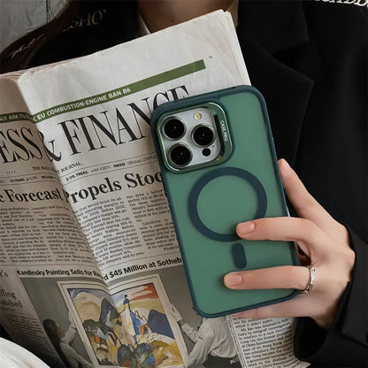 Elegant Metal Bracket Kickstand Case - iPhone 16 Series