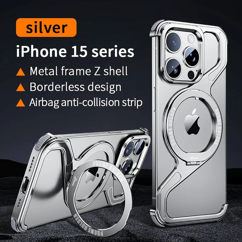 Corner Guard Titanium Magnetic Stand Case for iPhone Series