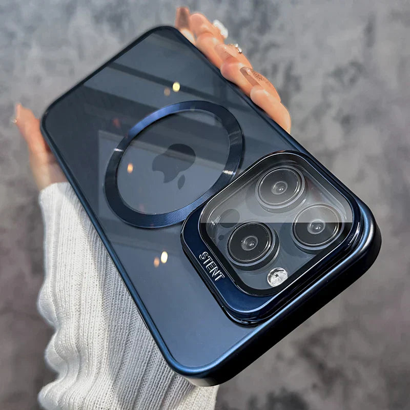 Transparent Lens Magsafe Stand Cover for iPhone Series