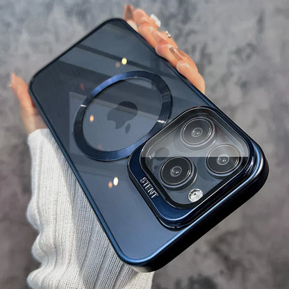 Transparent Lens Magsafe Stand Cover for iPhone Series