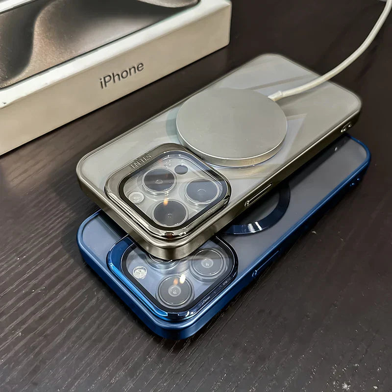 Transparent Lens Magsafe Stand Cover for iPhone Series