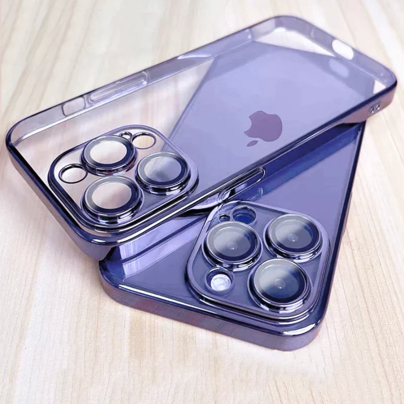IPHONE 14 SERIES ELECTROPLATING  CASE WITH LENS PROTECTION