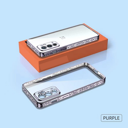 OnePlus Series Electroplating Boarder Designed Transparent Glitter Case