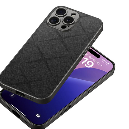 Business Texture Pattern Leather Case- iPhone