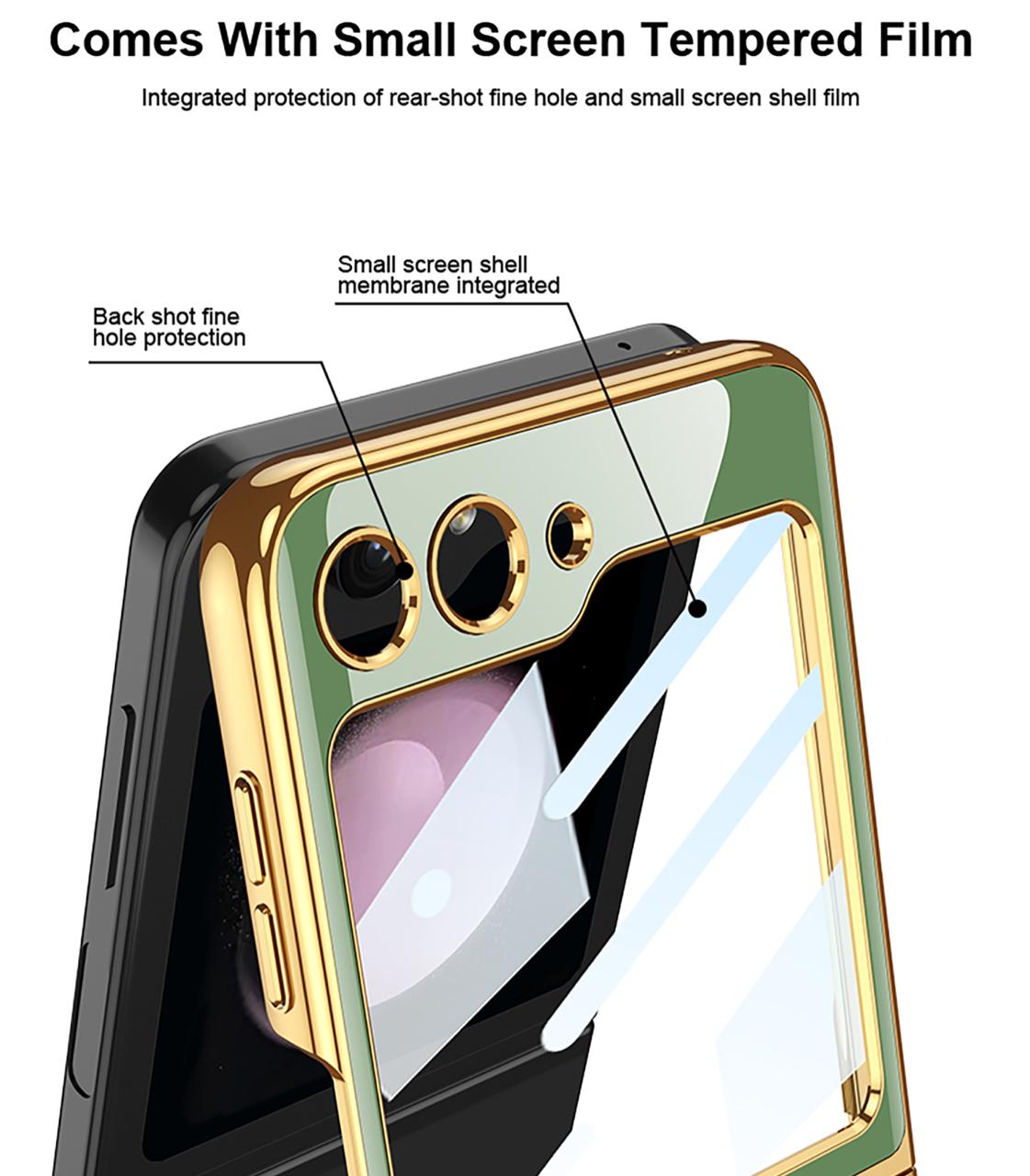 Samsung Galaxy Z Flip 5 Deer Pattern With Front Glass Case