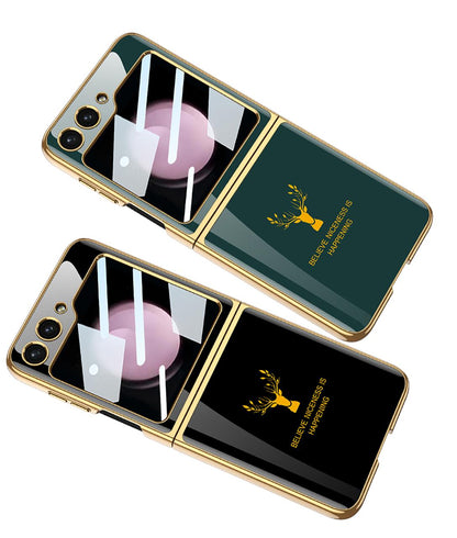Samsung Galaxy Z Flip 5 Deer Pattern With Front Glass Case