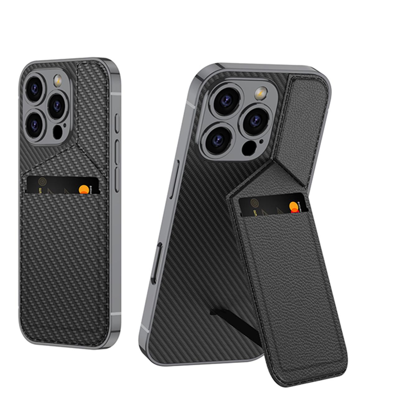 Ultra Thin Leather Card Holder and Magnetic Bracket With Kickstand Case- iPhone