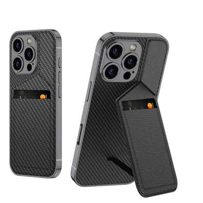 Ultra Thin Leather Card Holder and Magnetic Bracket With Kickstand Case- iPhone