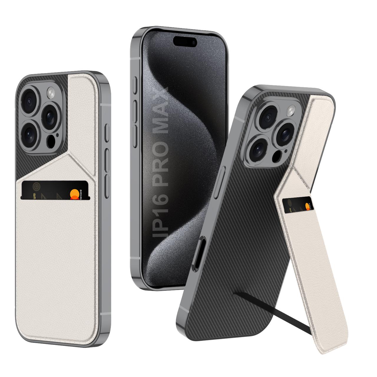 Ultra Thin Leather Card Holder and Magnetic Bracket With Kickstand Case- iPhone