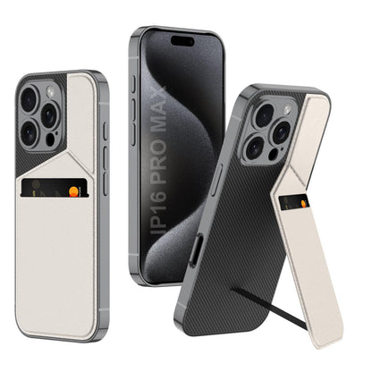 Ultra Thin Leather Card Holder and Magnetic Bracket With Kickstand Case- iPhone