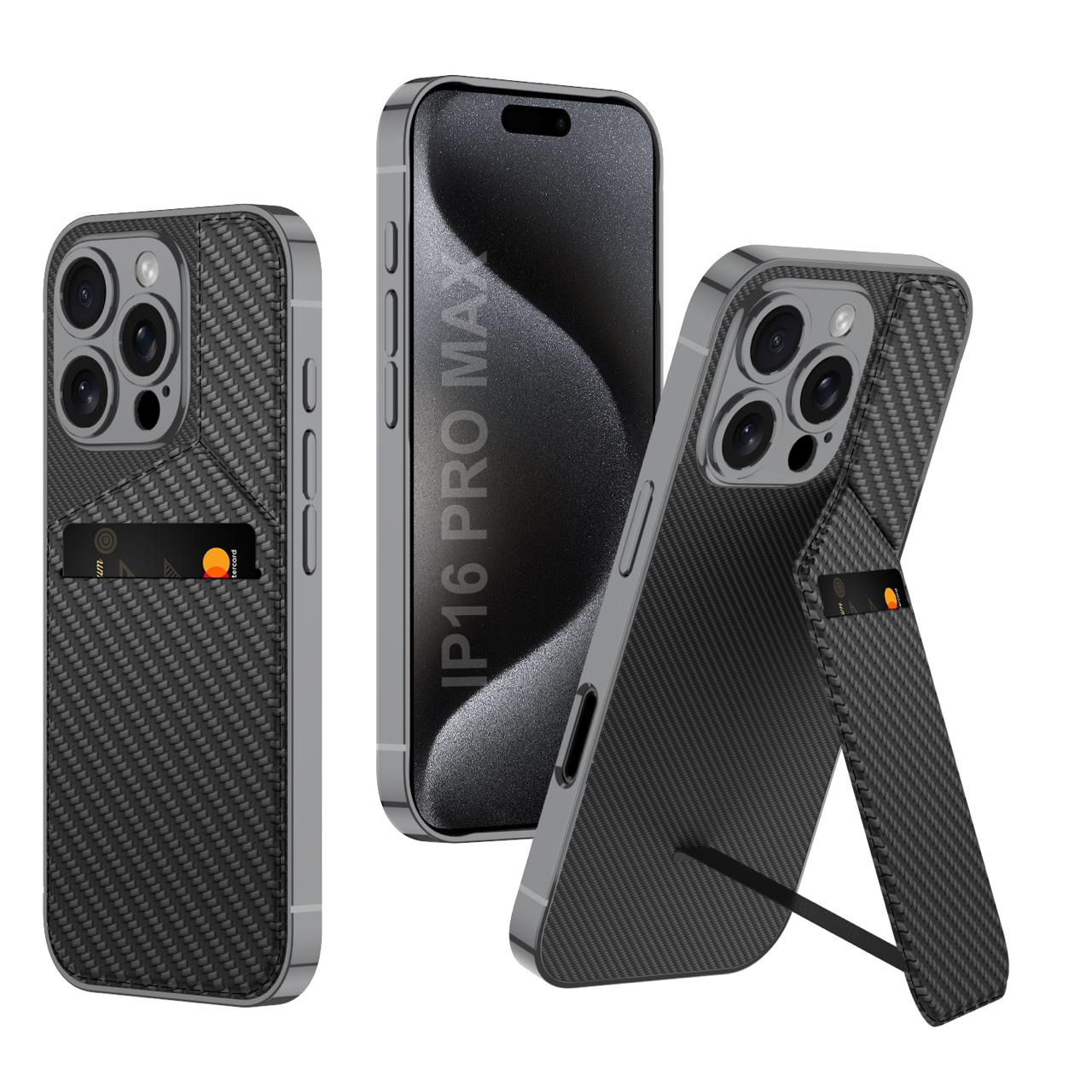 Ultra Thin Leather Card Holder and Magnetic Bracket With Kickstand Case- iPhone