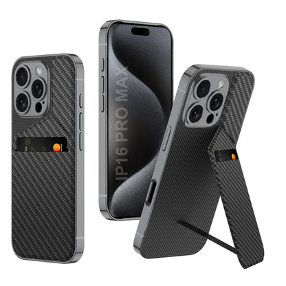 Ultra Thin Leather Card Holder and Magnetic Bracket With Kickstand Case- iPhone