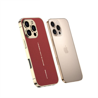 Luxury Leather Golden Camera Case - iPhone