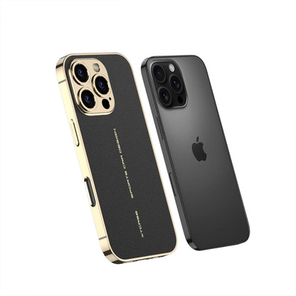 Luxury Leather Golden Camera Case - iPhone