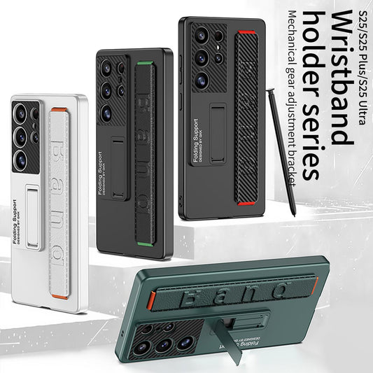 Elastic Wrist-Band Holder With Kick-Stand Case For Galaxy S25 Ultra