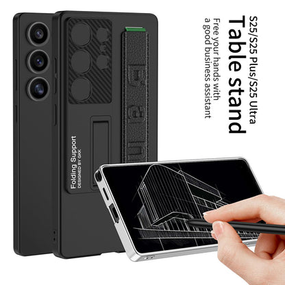 Elastic Wrist-Band Holder With Kick-Stand Case For Galaxy S25 Ultra