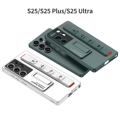 Elastic Wrist-Band Holder With Kick-Stand Case For Galaxy S25 Ultra