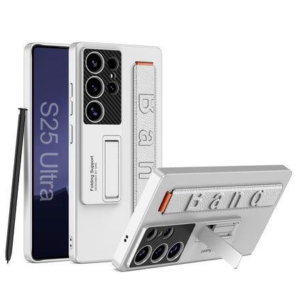 Elastic Wrist-Band Holder With Kick-Stand Case For Galaxy S25 Ultra