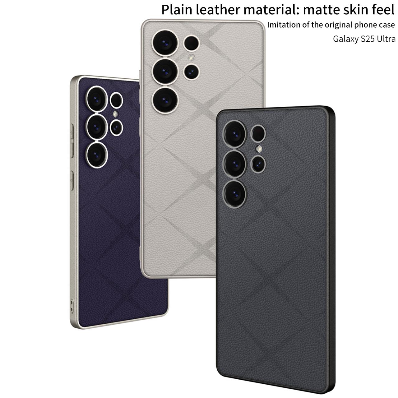 Business Texture Pattern Leather Case- Galaxy S25 Ultra