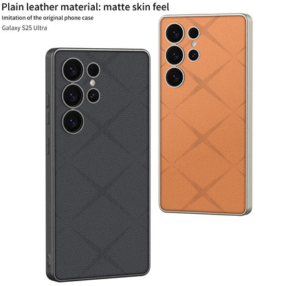 Business Texture Pattern Leather Case- Galaxy S25 Ultra
