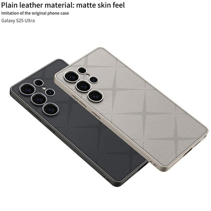 Business Texture Pattern Leather Case- Galaxy S25 Ultra