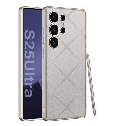 Business Texture Pattern Leather Case- Galaxy S25 Ultra