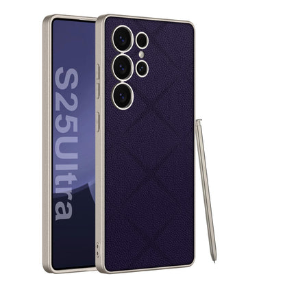 Business Texture Pattern Leather Case- Galaxy S25 Ultra