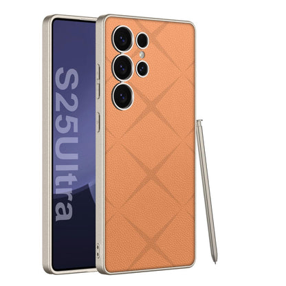 Business Texture Pattern Leather Case- Galaxy S25 Ultra