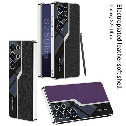 Electroplated Leather Classic Pro Case For Galaxy S25 Ultra