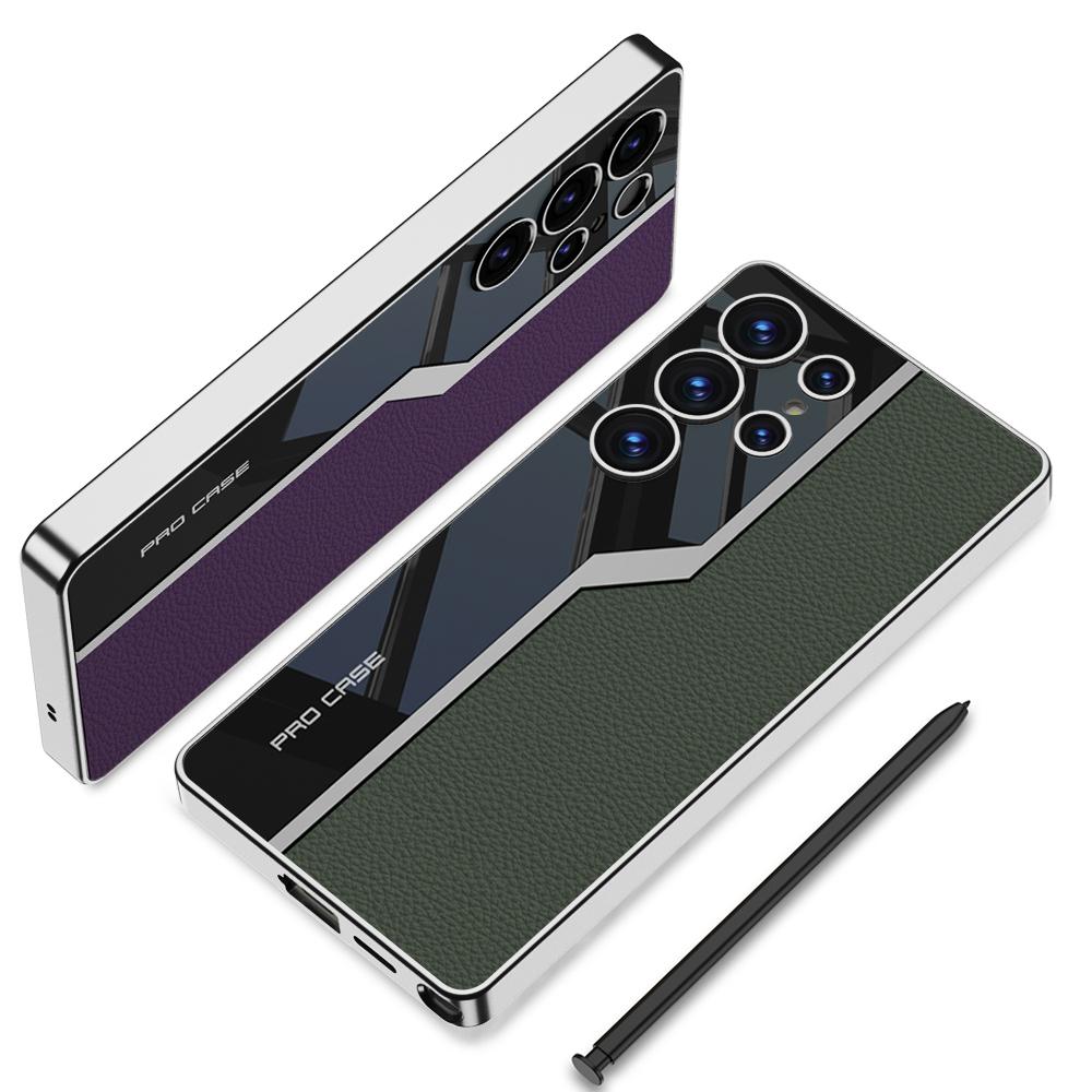 Electroplated Leather Classic Pro Case For Galaxy S25 Ultra