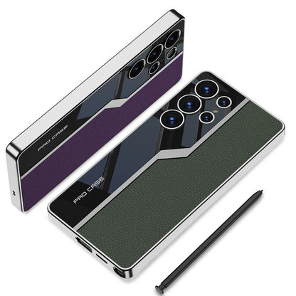 Electroplated Leather Classic Pro Case For Galaxy S25 Ultra