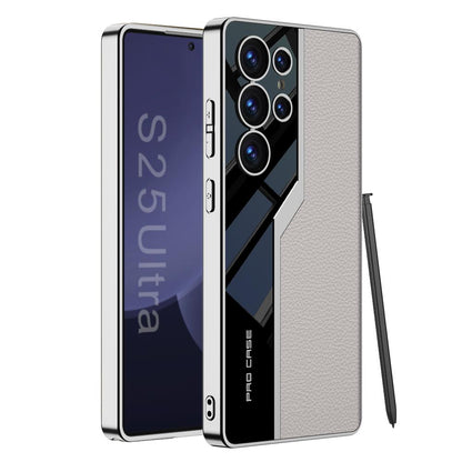 Electroplated Leather Classic Pro Case For Galaxy S25 Ultra