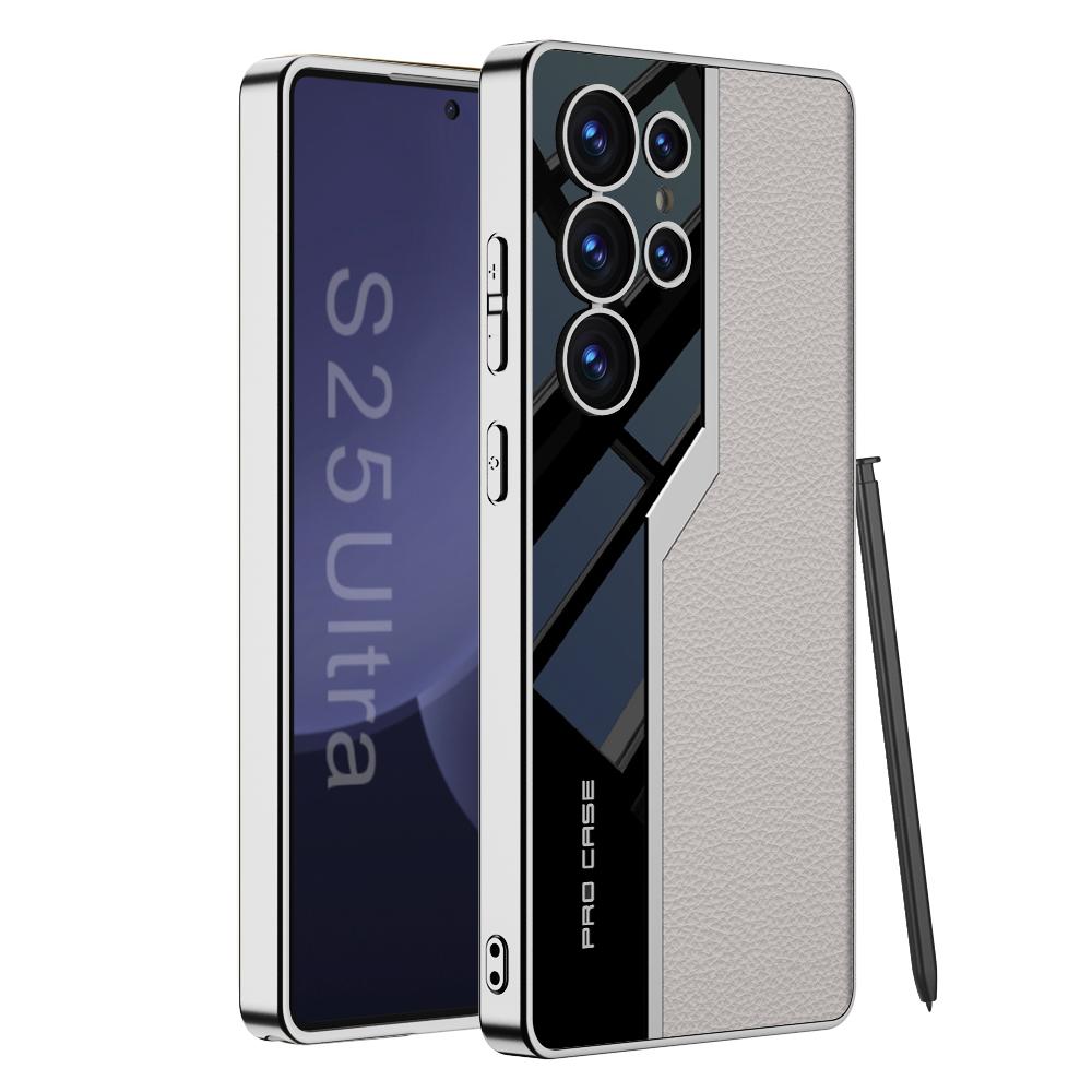 Electroplated Leather Classic Pro Case For Galaxy S25 Ultra