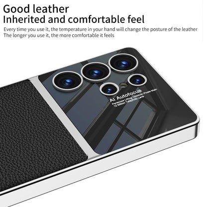 Electroplated Leather Duo Tone Frosted Case For Galaxy S25 Ultra