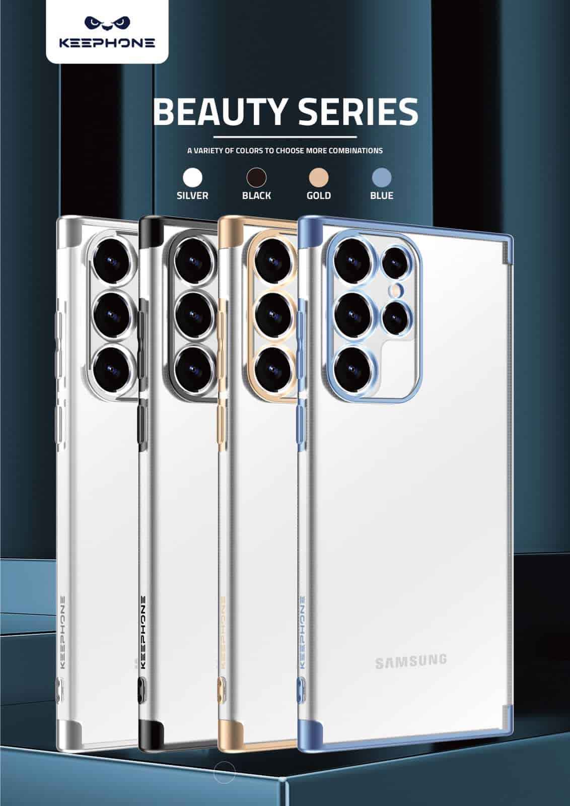 Electroplating Transparent Beauty Case For Samsung Galaxy S22 Ultra