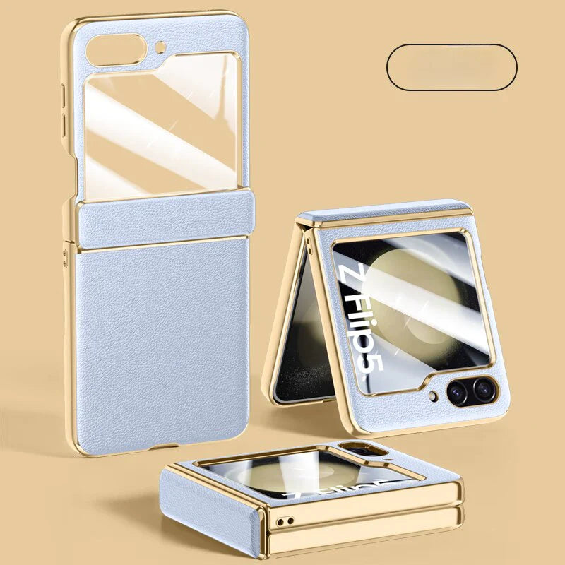 Leather Case With Hinge  Protection For Samsung Galaxy Z Flip 5
