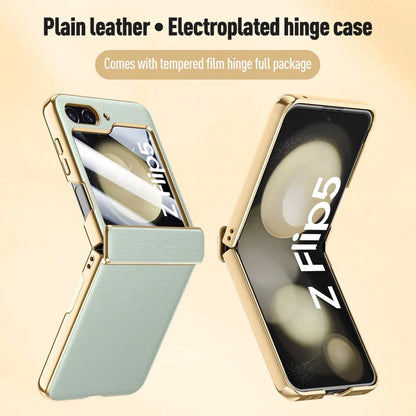 Leather Case With Hinge  Protection For Samsung Galaxy Z Flip 5