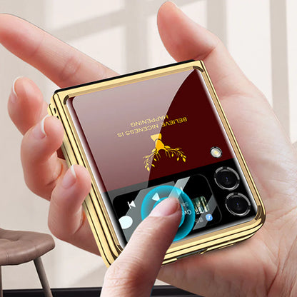 Samsung Galaxy Z Flip 4 Deer Pattern Glass Case