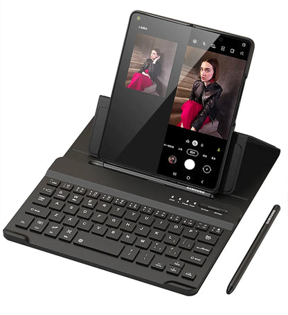 Wireless Keyboard Leather Magnetic Flip Case For Z Fold Series