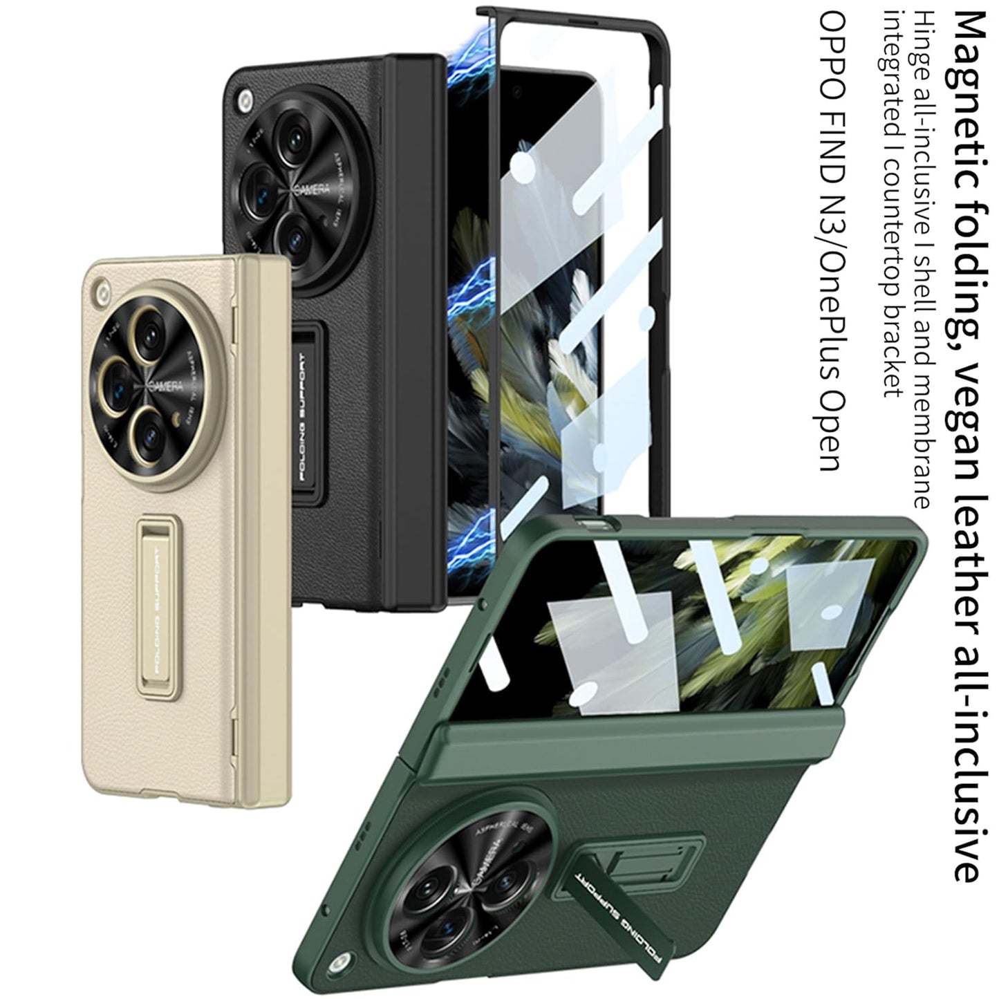 Magnetic Hinge Flux Leather Case For OnePlus Open