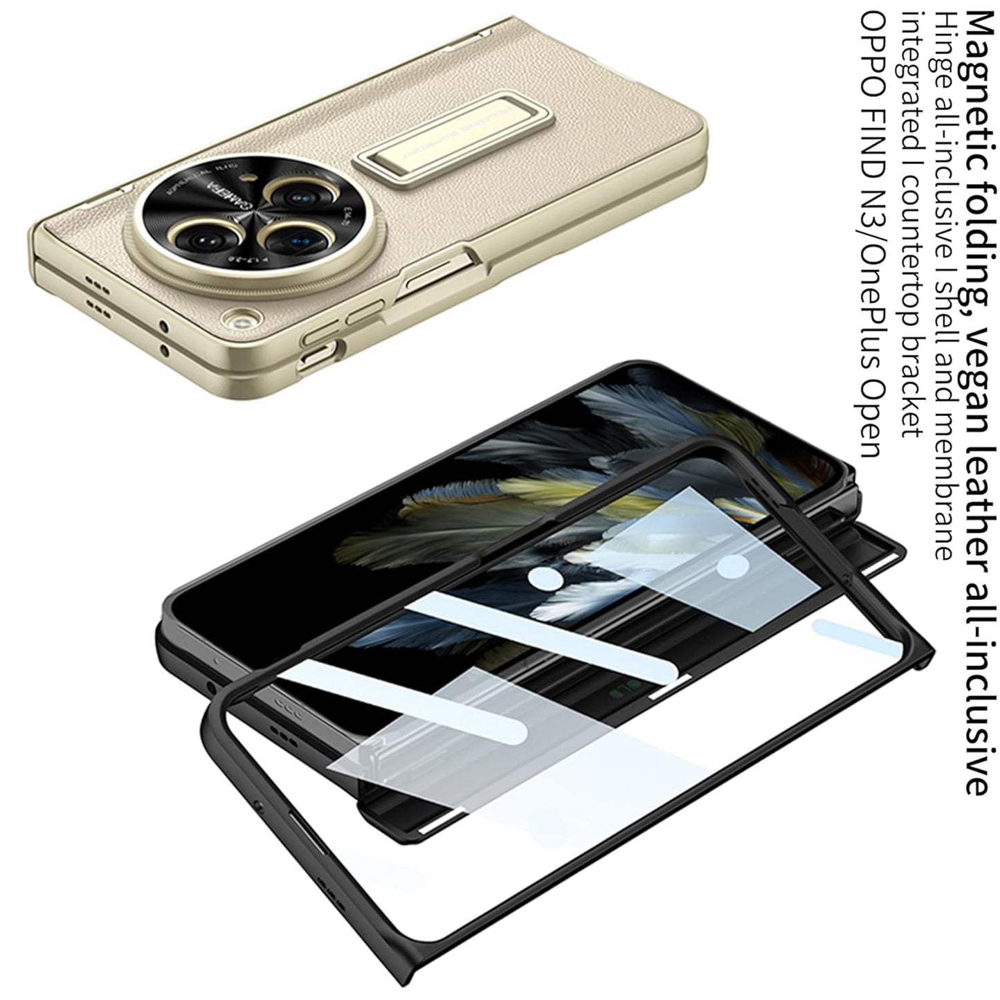 Magnetic Hinge Flux Leather Case For OnePlus Open