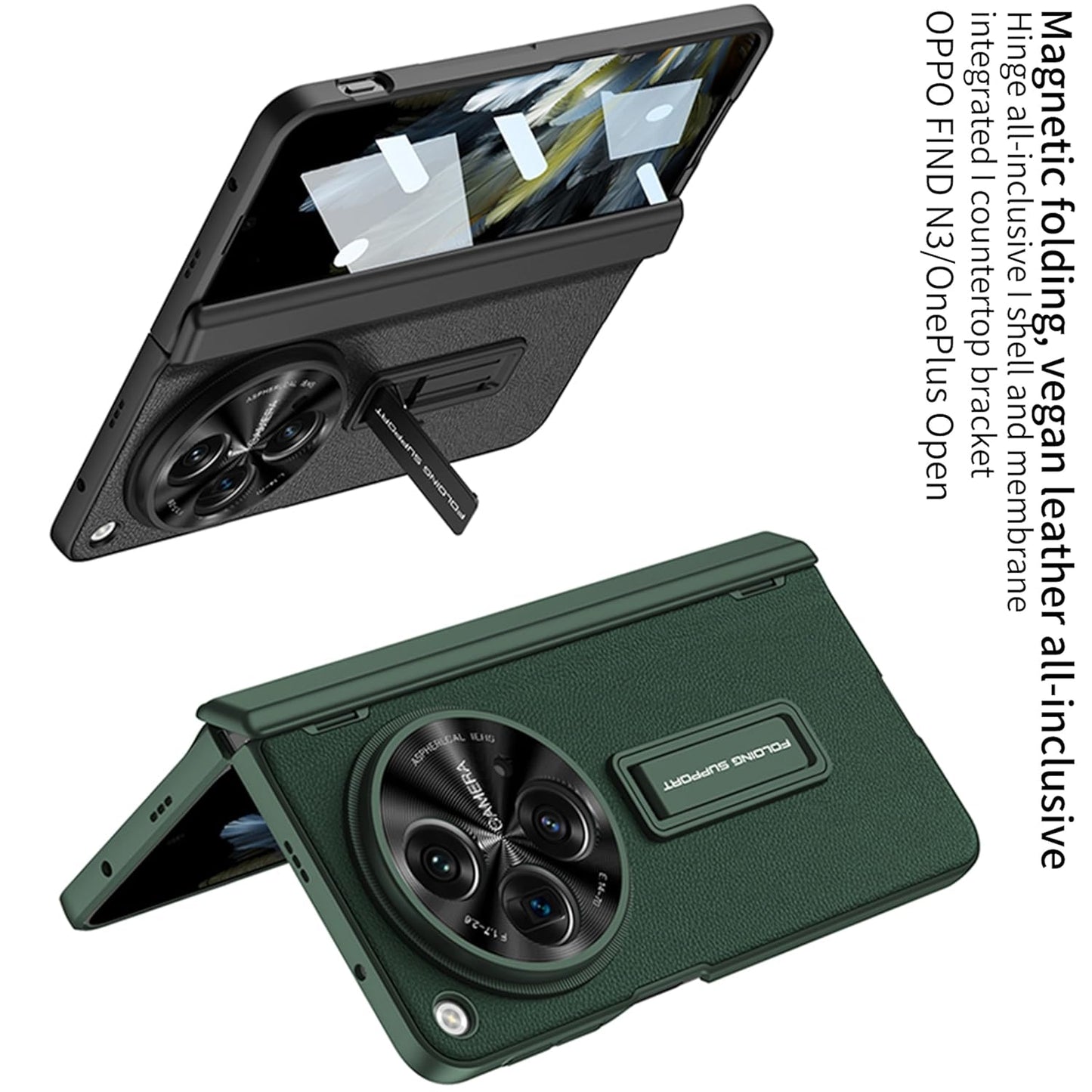 Magnetic Hinge Flux Leather Case For OnePlus Open