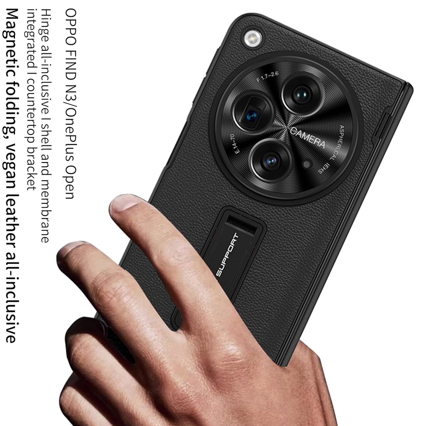 Magnetic Hinge Flux Leather Case For OnePlus Open