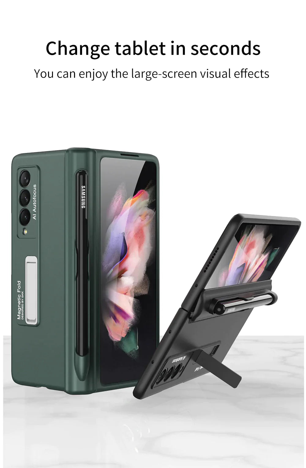 MAGNETIC FRAME KICK STAND ALL-INCLUDED CASE WITH S PEN SLOT Z FOLD 3