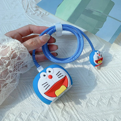 Cute 3D Cartoon Character Stitch Cable Protector  (Blue)