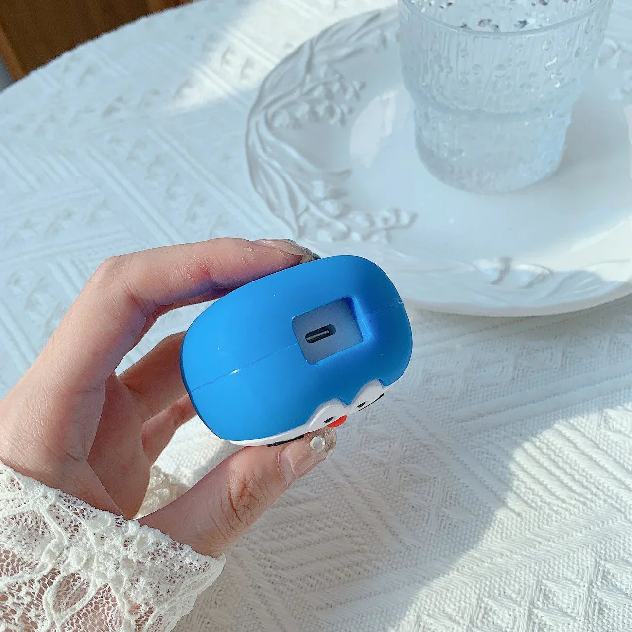 Cute 3D Cartoon Character Stitch Cable Protector  (Blue)