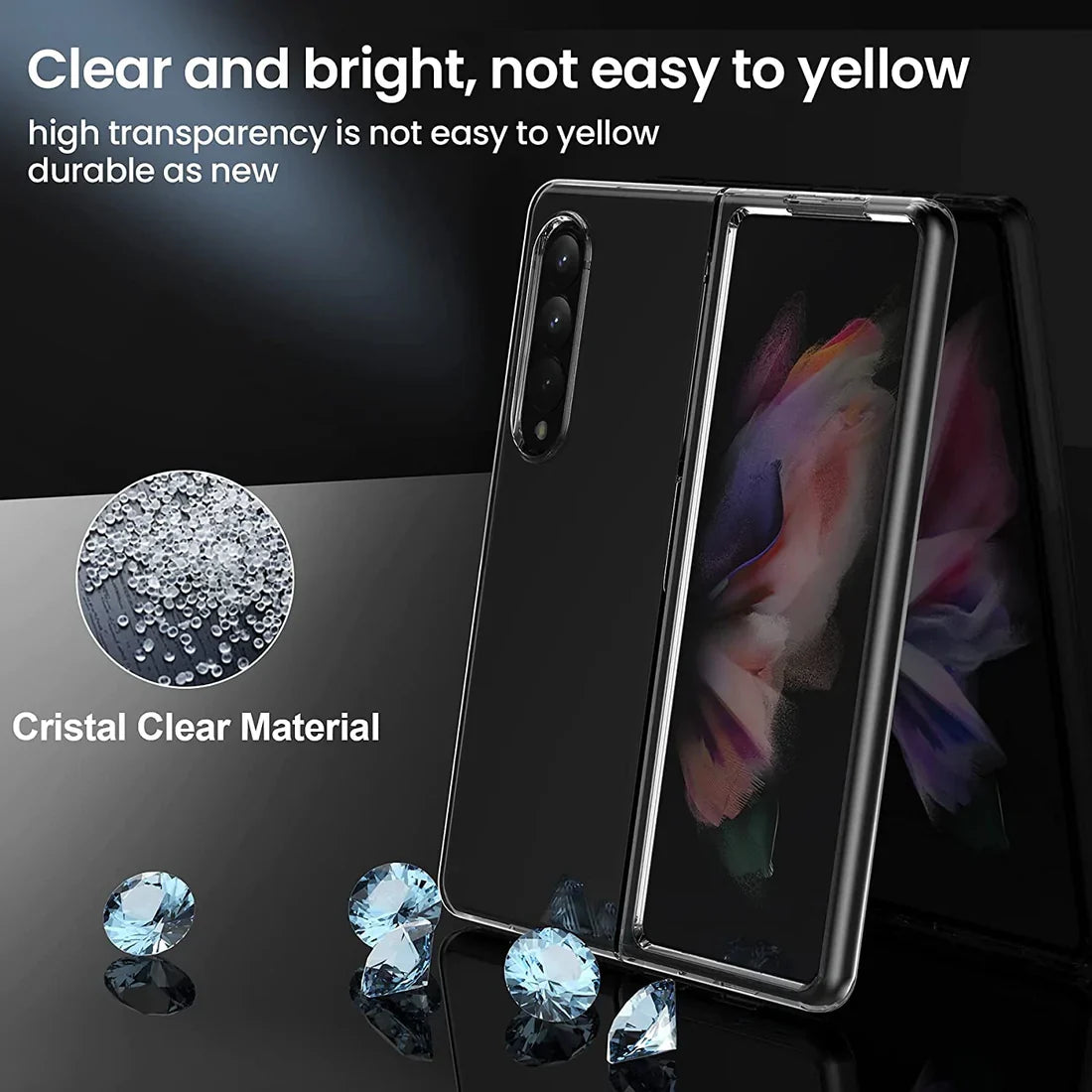 Premium Crystal Clear Glass Case for Galaxy Z Fold Series